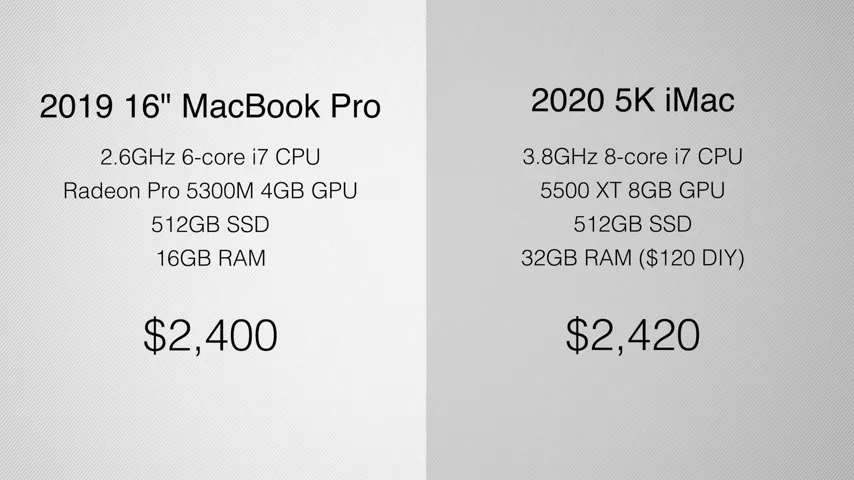2020 5K iMac vs 16