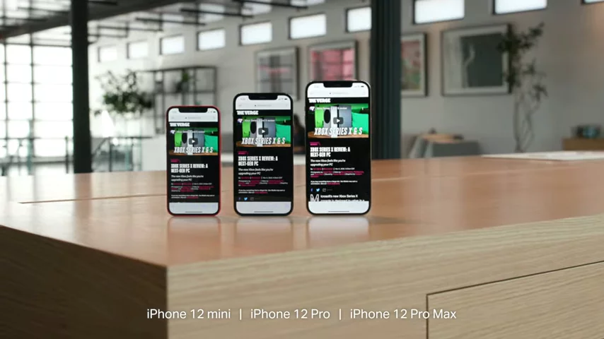 iPhone 12 mini vs 12 vs 12 Pro Max size comparison