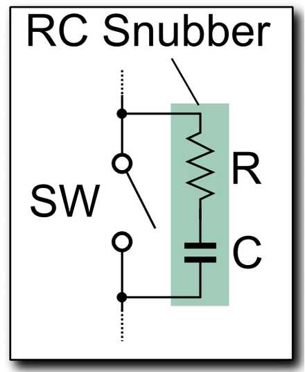 typical schematic of an RC snubber