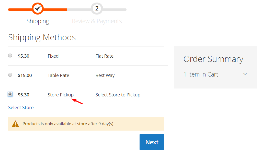 How to configure Magento 2 Store Pickup