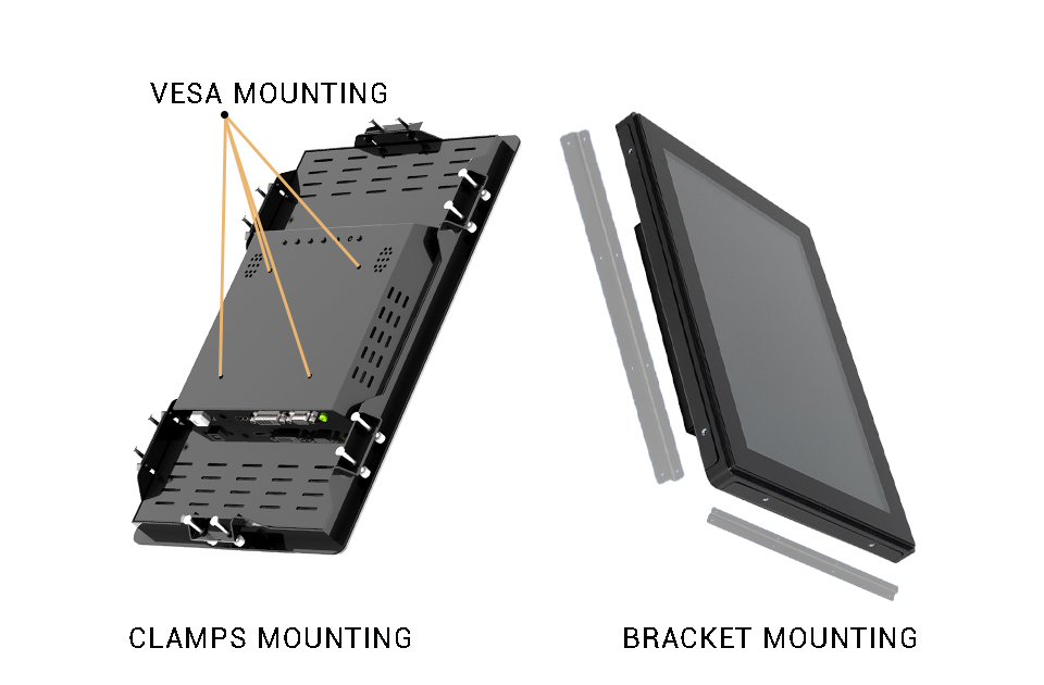 Open Frame Touch Screen Monitors with Flexible Mounting Options: VESA, Rear & Clamp Mounting