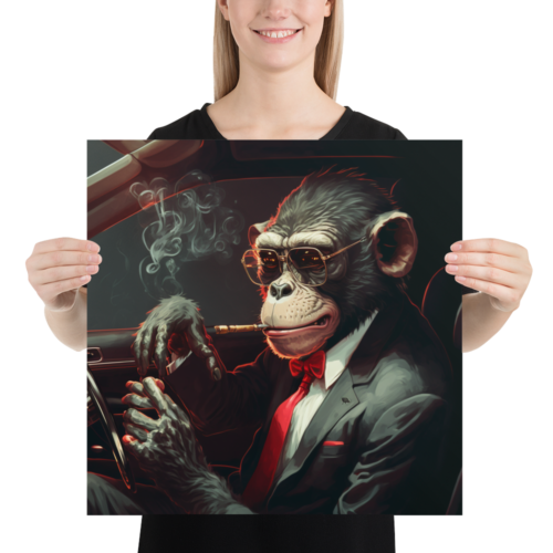 Monkey in suit poster