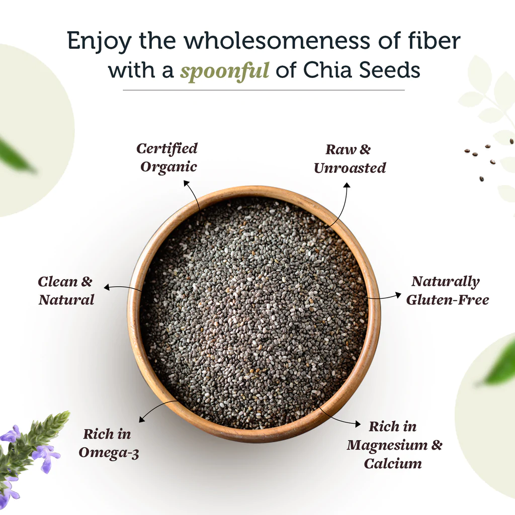  Neuherbs Organic Chia Seeds are raw, unroasted and are packed with protein, fiber, calcium & other minerals. These super seeds are easy to incorporate in Indian diet to gain maximum health benefits.