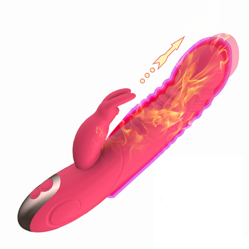 Dual Rabbit Silicone Thrusting Vibrator with USB charging