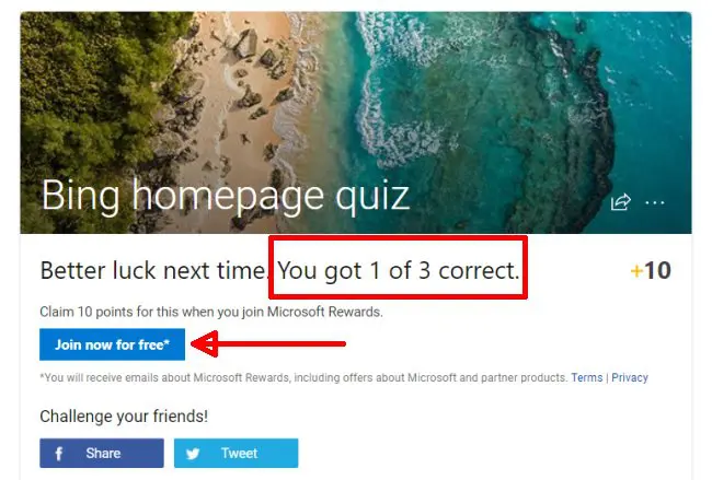 What are the Instructions to play Bing Homepage Quiz