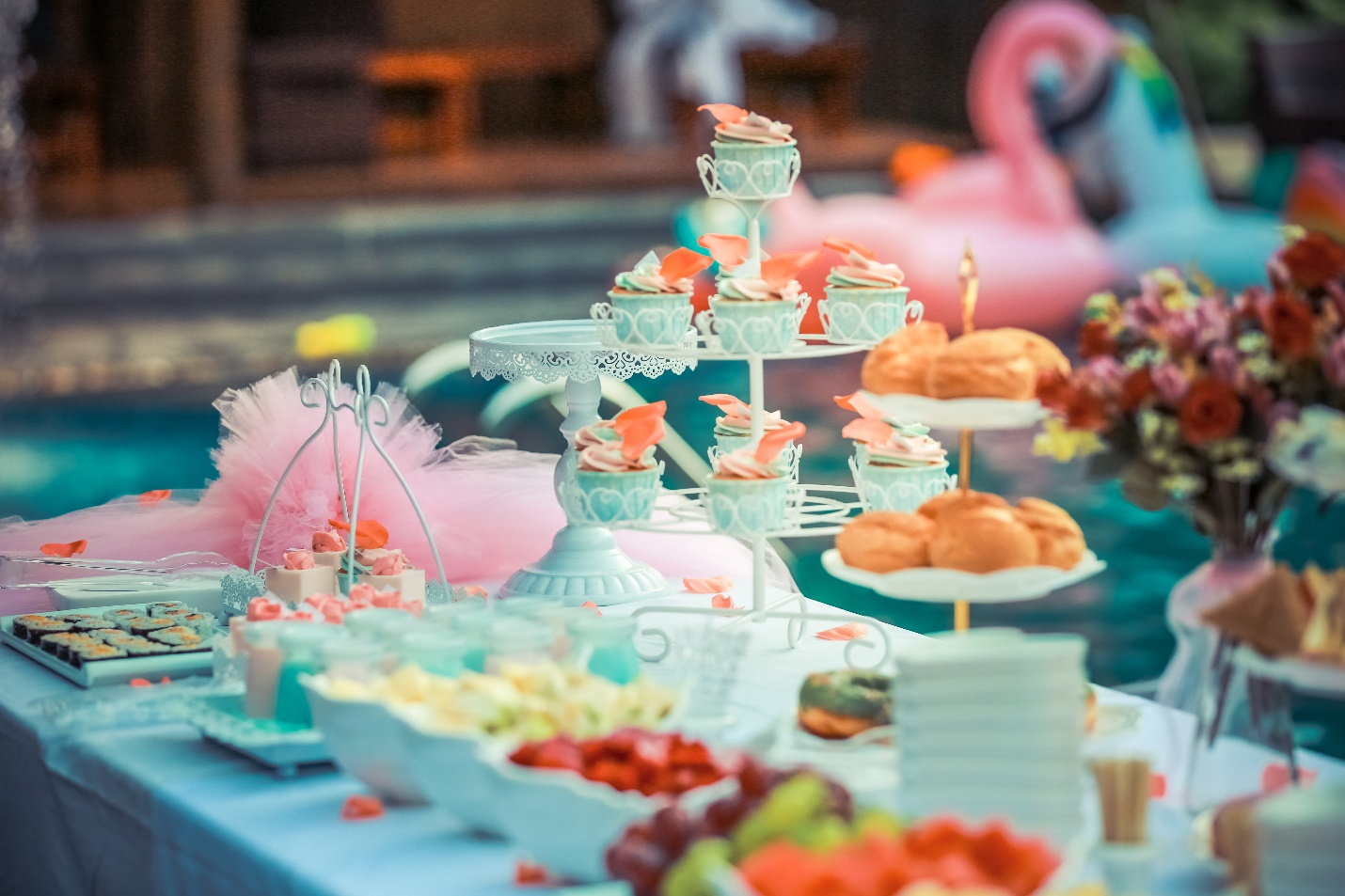 Cupcakes on display at a tea party