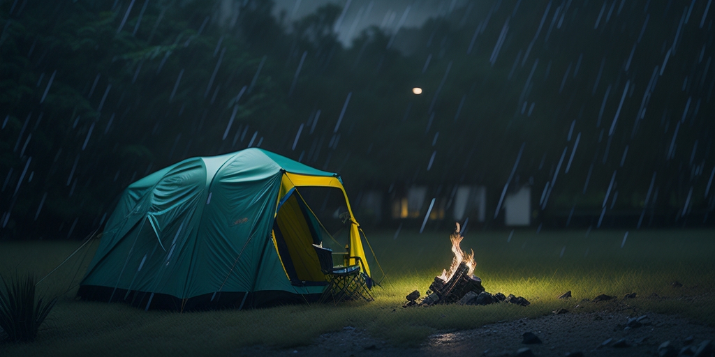 camping in rain