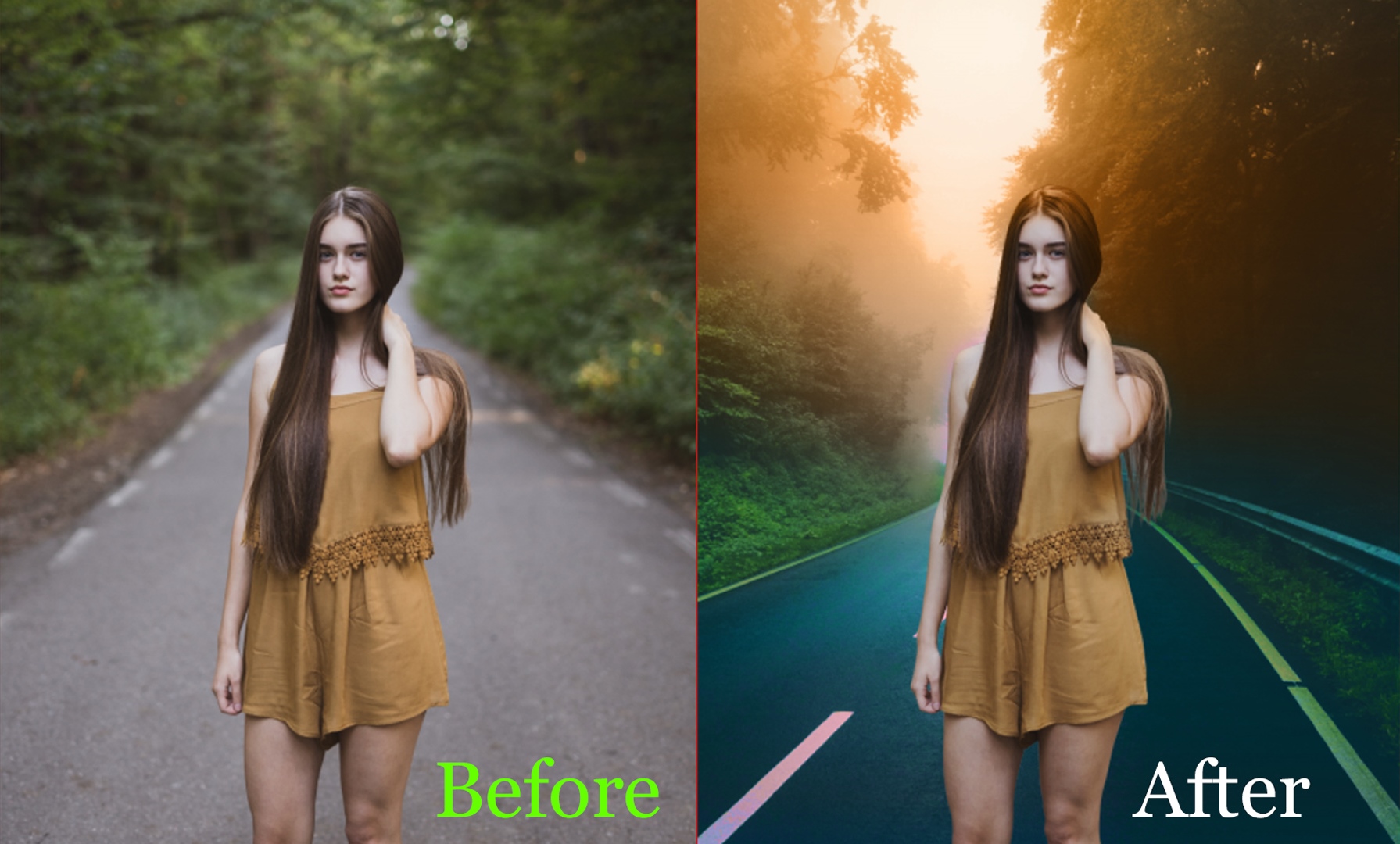 Makeover of photo background with PixelLab: Drip & Text on Photo