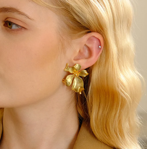Discover the Elegance of Gold Petal Earrings