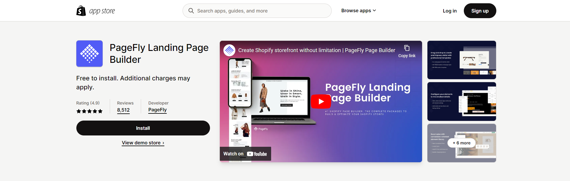 Pagefly landing page builder Shopify App