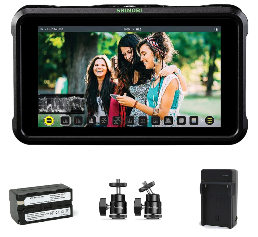 Atomos Shinobi 5-Inch 4K Photo and Video Portable Monitor 1920 x 1080 Touchscreen Display Video Monitors with HDMI 2.0