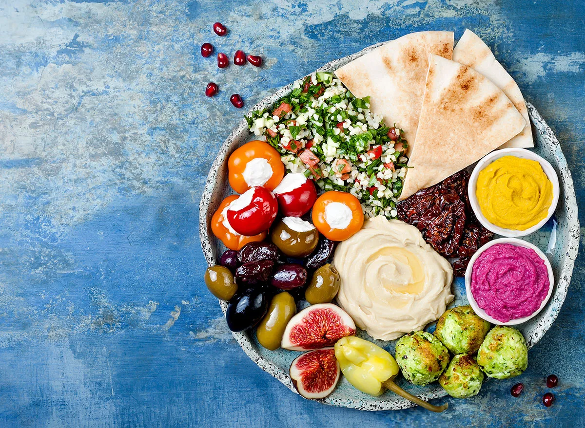 What beverages are commonly enjoyed with Mediterranean food?