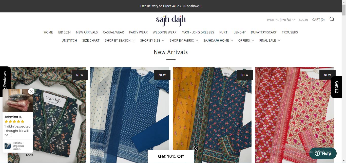 Buy the Latest Pakistani Clothing Online in the UK Through sajhdajh