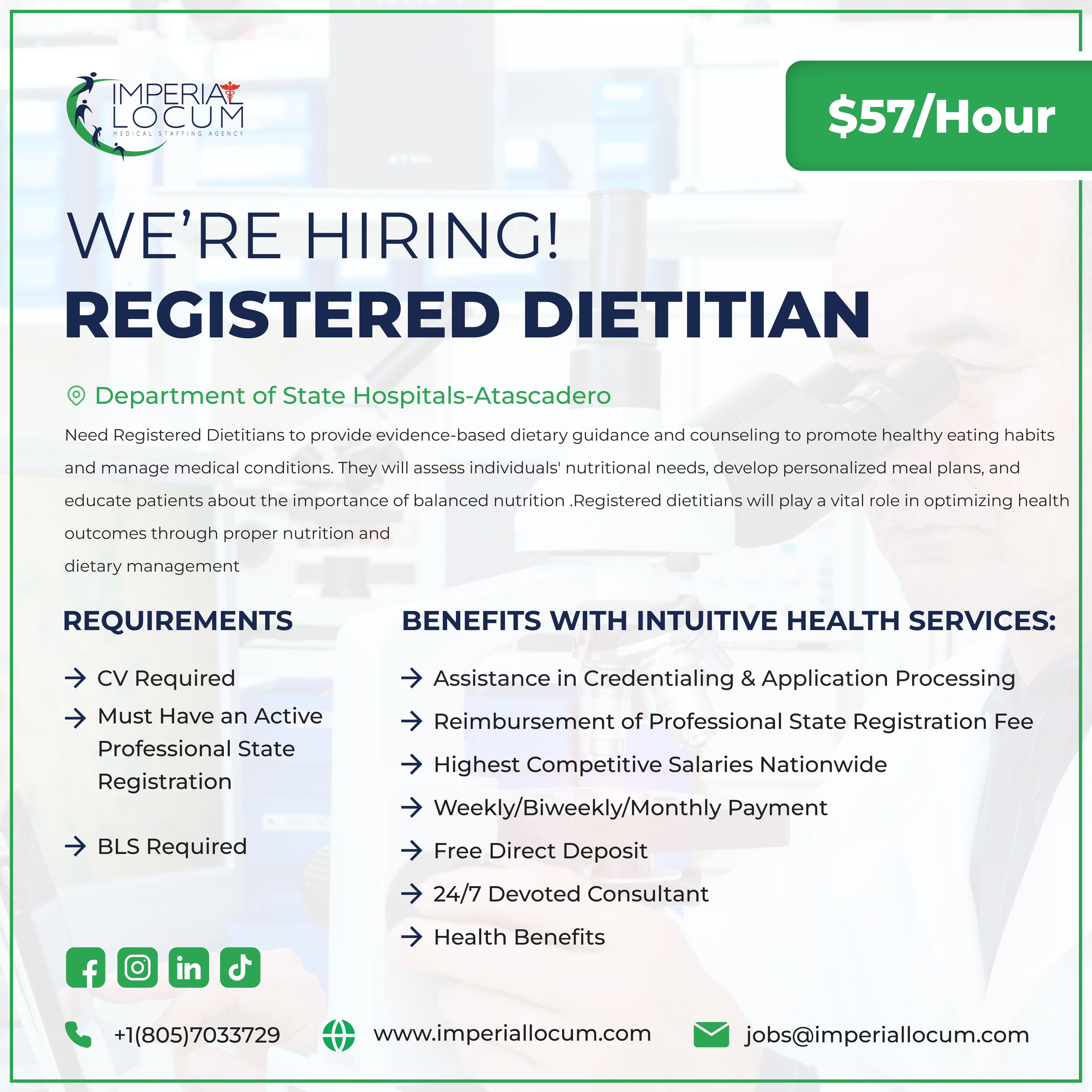 Job For Registered Dietitian at Department of State Hospitals-Atascadero