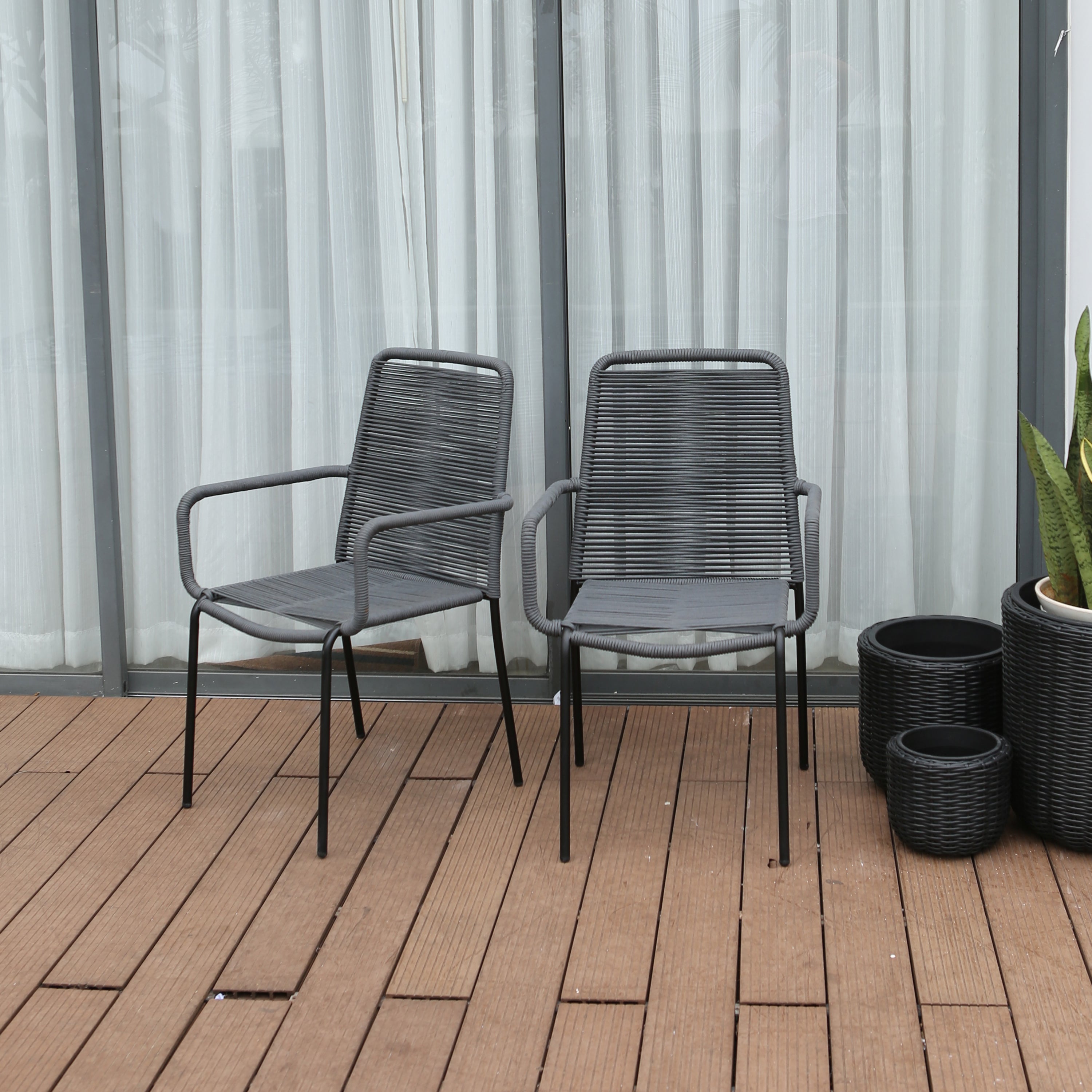 Enhance Your Outdoor Space with Stylish Wicker Corner Sofa Set and Outdoor Rope Dining Chairs