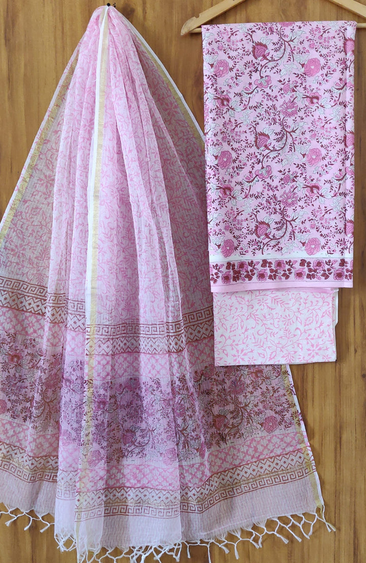 Buy Cotton Suit Online Shopping with Organza and Chanderi Dupattas