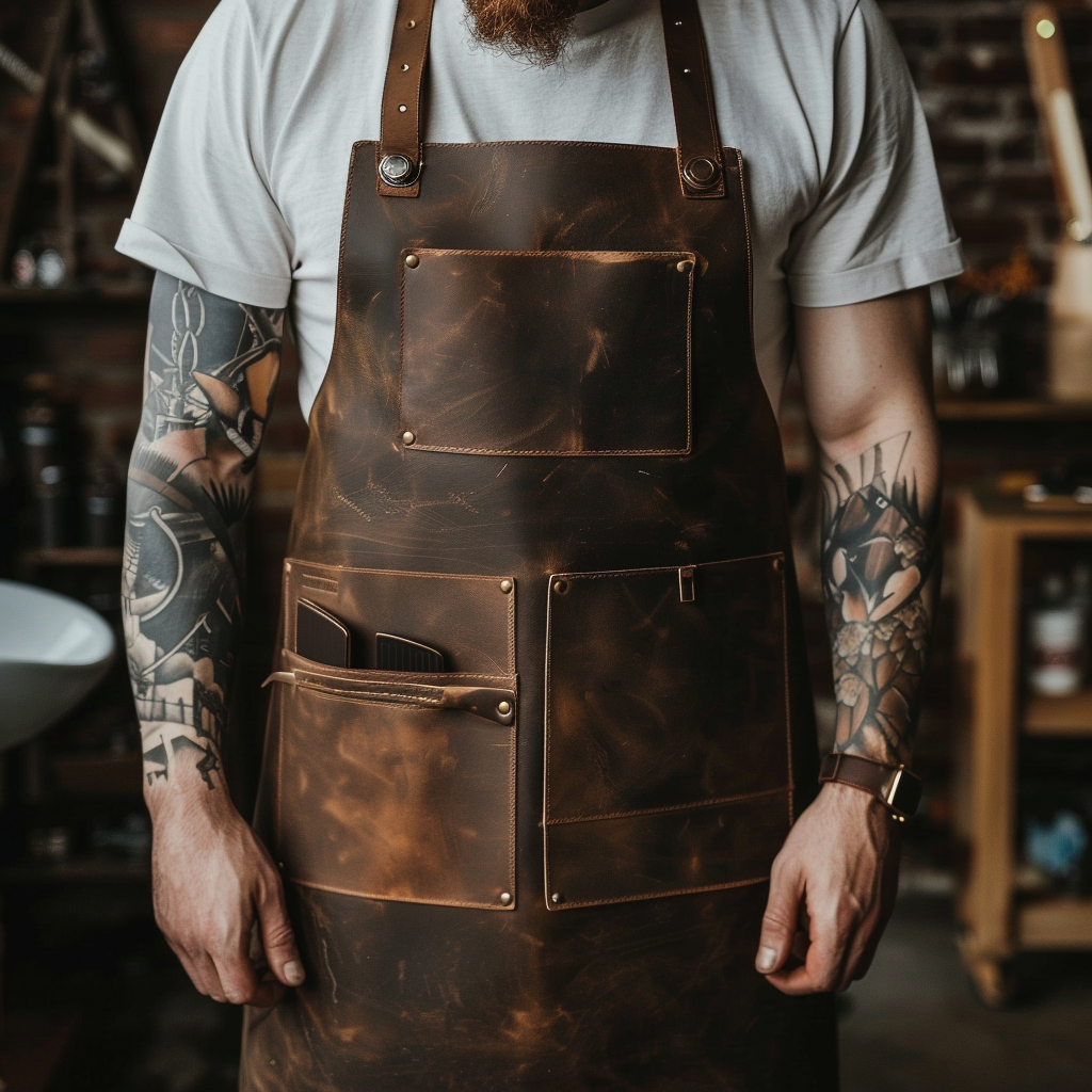 Sharp Style: The Ultimate Leather Barber Apron