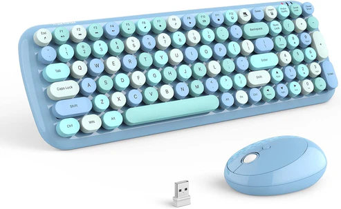 Unleash Seamless Productivity with the Blue Wireless Keyboard and Mouse